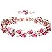 GULICX Rose Gold Tone Women Tennis Bracelet Sparkle Double Drop Cubic Zirconia Extended Chain