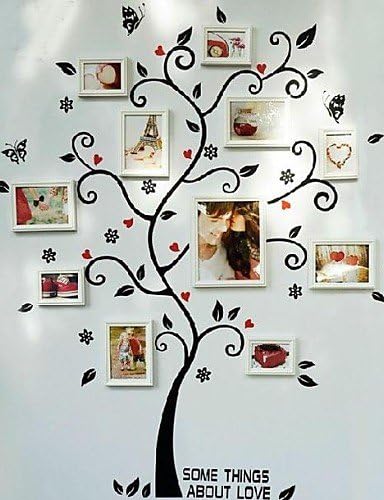 D&D Tree Wall Stickers White Picture Frames, Set of 8
