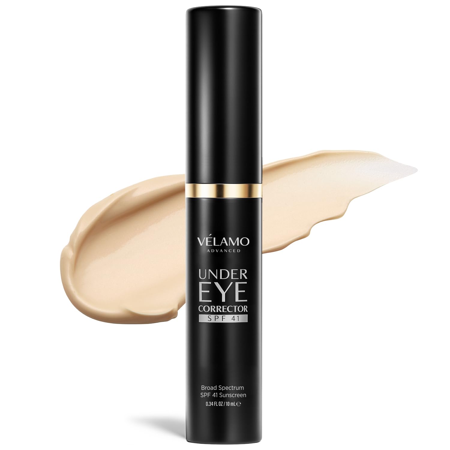 VELAMO ADVANCED Luminous Eye Corrector SPF 41: Under Eye Color Corrector for Dark Circles, Fine Lines & Puffiness - Hydrating Anti Aging Eye Cream with Ceramides Complex - Medium, 0.34 FL OZ/10mL