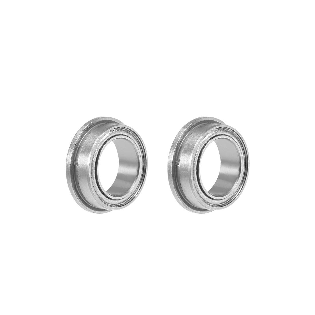 sourcing map FR168ZZ Flange Ball Bearing 1/4"x3/8"x1/8" Double Shielded Chrome Steel Bearings 2-Pack