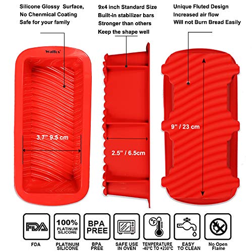 3 Walfos+Nonstick+Silicone+Loaf+Homemade