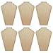 MOOCA 6 Pieces Deluxe Linen Covered MDF Wood with Cardboard Easel Necklace Display, Jewelry Stand Display Necklace Display for Craft Shows, 8 1/4