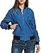 Zeagoo Women's Casual Zip-Up Solid Biker Jacket Short Slim Fit Bomber Jacket