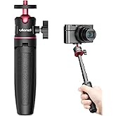Black Mini Tripod for Camera, 1/4" Screw Universal for Sony/Canon/Nikon/Fujifilm Vlog Camera, Extendable Handheld Portable Vl