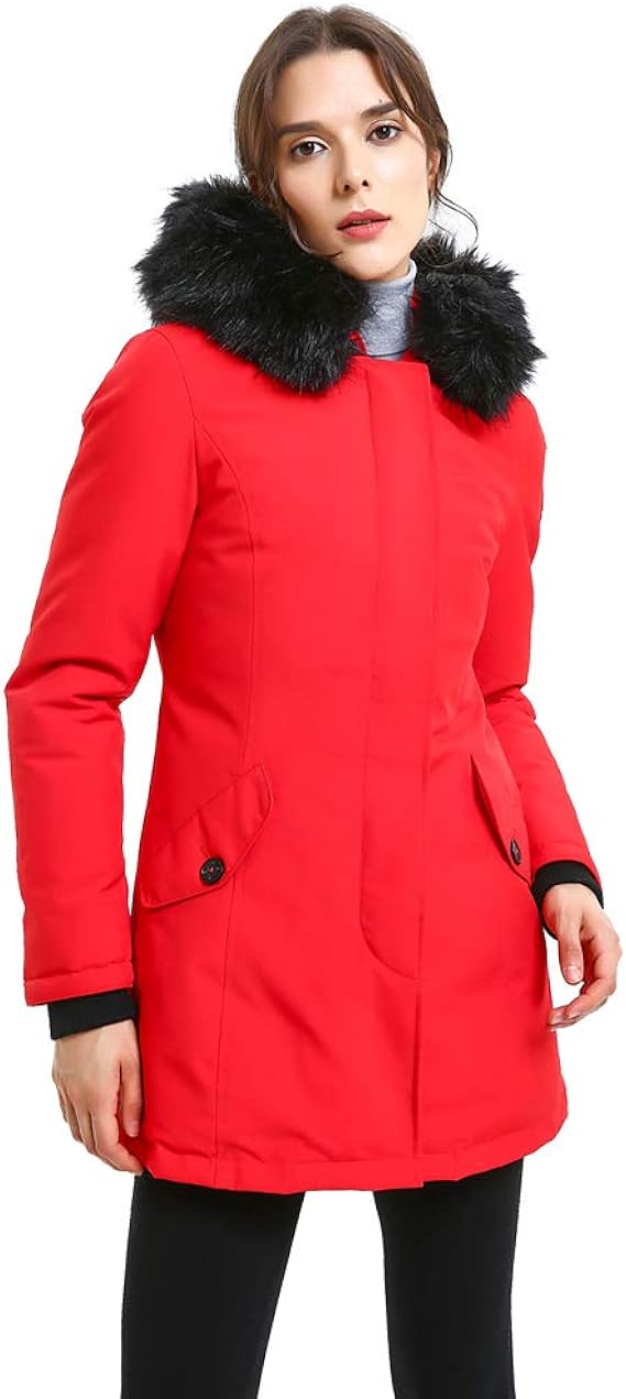 PUREMSX Womens Winter Anorak Coats, Ladies Waterproof