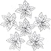 Sea Team 12-Pack Artificial Glitter Poinsettia Christmas Flower Ornaments Tree Decorations, 6.5-inch, Silver