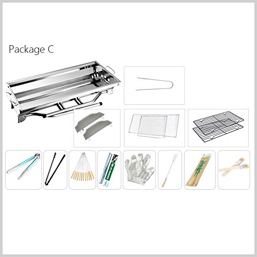 Kaiyu Stainless Steel Grill Outdoor Charcoal Barbecue Full Set Of Tools (Size : Package C)
