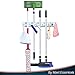 Broom and Mop Wall Mount Storage Holder Organizer By Mart Essentials - 5 Non Slip Rubber Adjustable Slots With Spring Controlled Balls 6 Folding Hooks For Mops Brooms Sports and Garage Tools