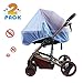 [2 Pack] Baby Mosquito Nets for Strollers, Carriers, Car Seats, Cradles, Fits Most PacknPlays, Cribs, Bassinets & Playpens, Soft Durable Insect Shield Netting, Babies Fly Screen Protection (Blue)