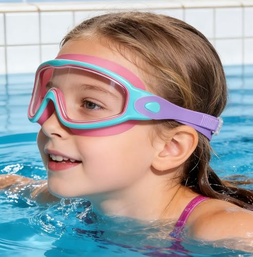 Last Page® 2PCS Swim Goggles for Kids 3-15 Large Frame Anti-Fog/UV Swimming Goggles for Boys Girls Toddler