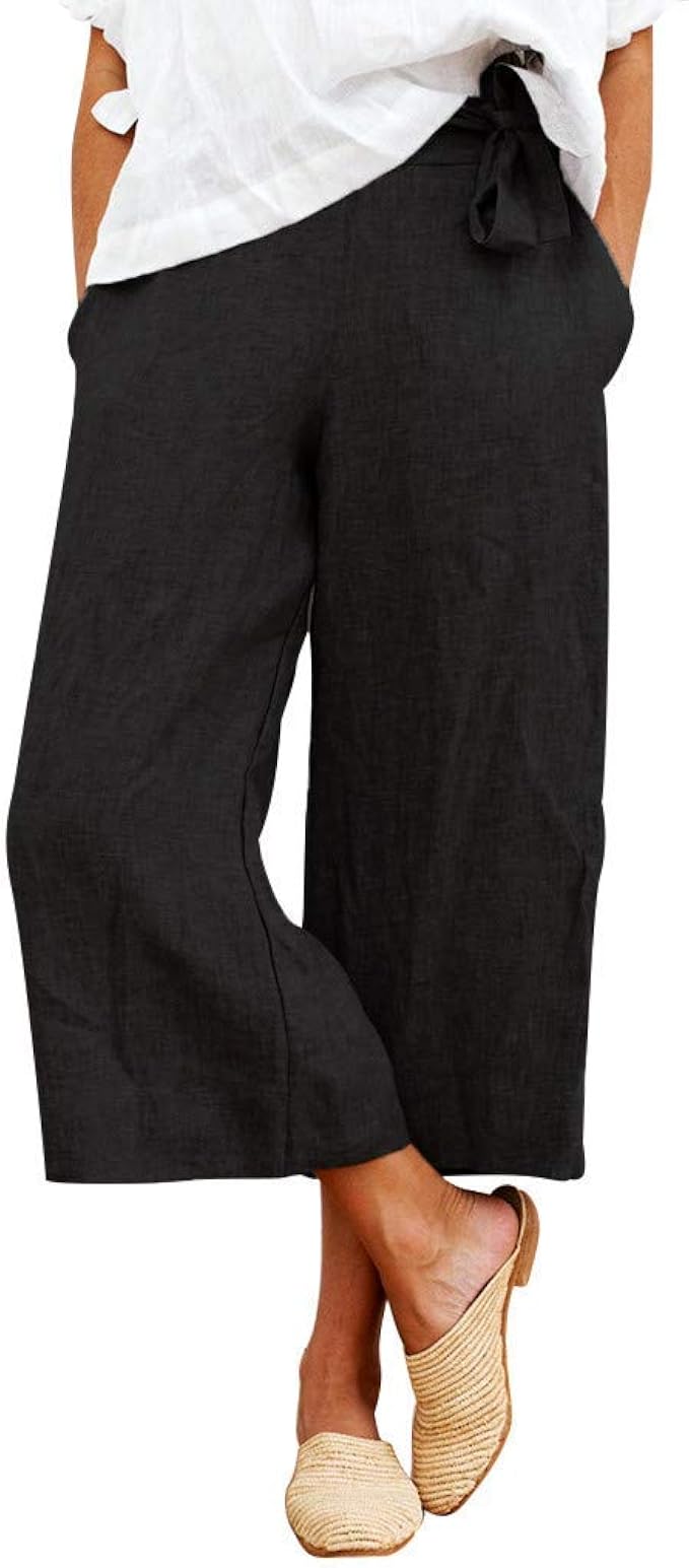 Harem Pants 3/4 Women for Women Trousers Ladies Festival Fashion Bloomers Elegant Linen Trousers