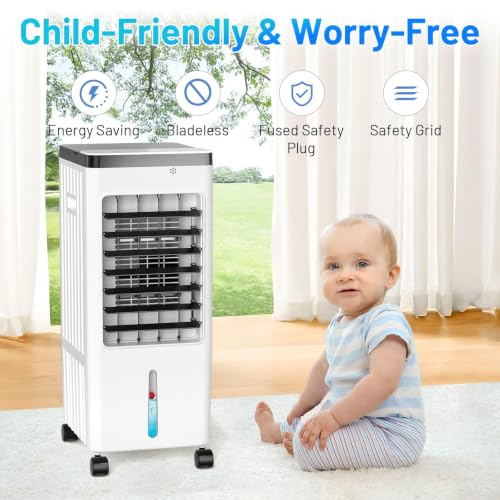Portable Air Conditioners,Evaporative Swamp Air Cooler 3-in-1 Free Standing Cooling AC Unit with Fan & Humidifier,Windowless Portable AC Unit with Remote, Fast Cooling, 7H Timer for Bedroom,Office