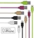 Lightning Cable for iPhone 5 Pack Braided (3.3 Feet) in Black, Purple, Blue, Yellow and Red - iPhone Cable w/ Lightning Connector - Lightning to USB cable / iPhone Cord Compatible with iPhone 6 & 5
