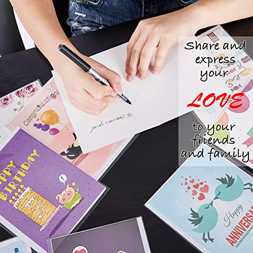 60 Pack Assorted All Occasion Greeting Cards - 60 UNIQUE DESIGN, BIG 5" x 7", Happy Birthday, Get Well, Thank You, Congratulations, Message Inside, Magnetic Bulk Box Set Variety Pack w/Thick Envelope - Thumbnail 6