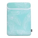 Case Star Feather Series Soft Neoprene Laptop Notebook Ultrabook Sleeve Carrying Case Bag for Macbook Pro Macbook Air A1304 13-Inch / 13.3-Inch (Turquoise Blue Color with White Feather)
