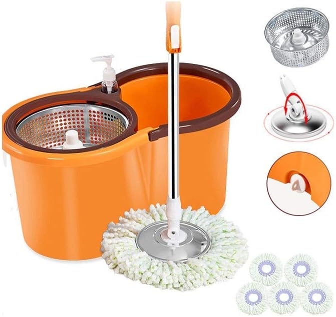 Magic Spin Mop, 8L Mop Bucket Set Spin Mop and Bucket with