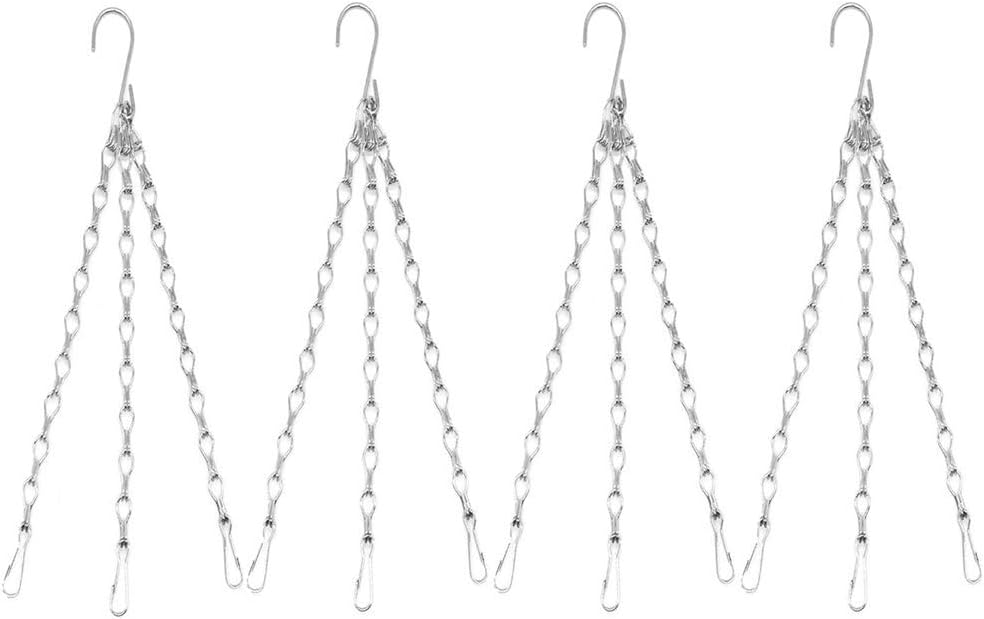 Wisolt Blumenampel Ketten, 4er Pack 16 Zoll Hängeblumenkorb Verzinkte