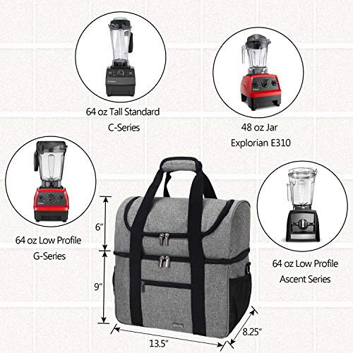 Luxja Carrying Case for 64 oz. Vitamix Blender, Travel Bag for Vitamix Blender and Accessories