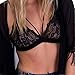 Eshion Women's Semi Sheer Full Lace Thin Band Bralette Lingerie Bra Tops