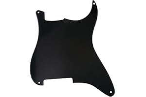 Musiclily 4 Hole Guitar Stratocaster Pickguard Blanks Material for Strat Style Guitar Custom, 1Ply Black