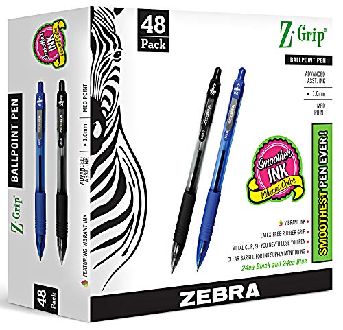 image for ZEBRA PENS bulk pack of 48 ink pens Z-Grip Retractable ballpoint pens 
