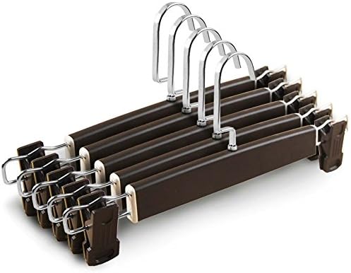 JOYORUN Plastic Pant Hangers with Clips Use for Skirt Hangers Clothes Hanger No Slip No Trace 5 Pack