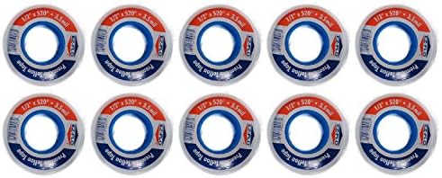 10 Rolls Teflon Pipe Thread Tape 1/2" X 520" 3.5 Mil PTFE Ez-Flo #50013