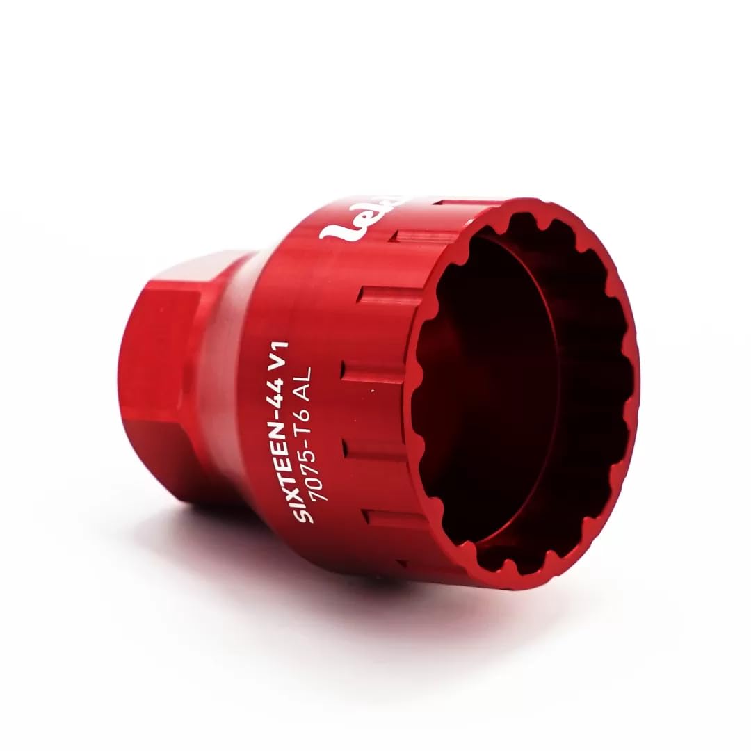 windmeile | Lekkie Sixteen-44 Nut V1 for BBS01 BBS02 BBSHD, Red, 7075 T6 Aluminium, Engine Mounting OneNut, 16 Notches, E-Bike, Pedelec
