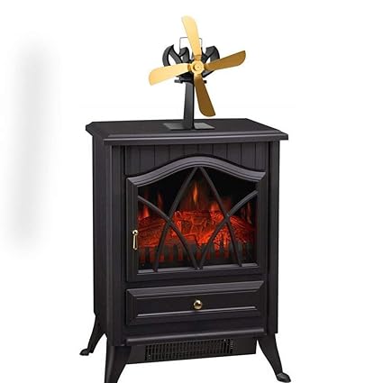 Questquo 1pc Super Quiet 4 Blades Heat Power Wood Stove Eco