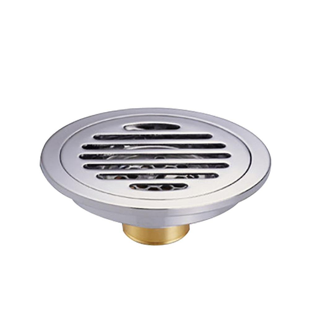 W P Polished Chrome Round Anti Odor Floor Drain Bathroom