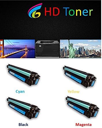 HD Toner 4-Pack Cartridge Set for HP LaserJet CP5525/M750 Printer (1blackCE270A,1CyanCE271A,1YellowCE272A,1MagentaCE273A)