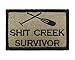 Shit Creek Survivor Tactical Funny Hook and Loop Fully Embroidered Morale Tags Patch (Coyote and Black)