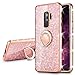 VEGO Galaxy S9 Plus (Not S9) Glitter Case with Ring Holder Kickstand for Women Girls Bling Diamond Rhinestone Sparkly Bumper Fasion Shiny Cute Protective Case for Samsung Galaxy S9 Plus (Rose Gold)
