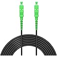 Jeirdus 50M SC/APC to SC/APC Outdoor Armored Simplex 9/125 SM Fiber Optic Cable Jumper Optical Patch Cord Singlemode 50Meters 160ft SC-SC