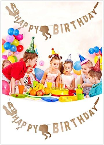 Happy Birthday Banner Garland Dinosaur Flag For Kids Party Birthday Decor 3M