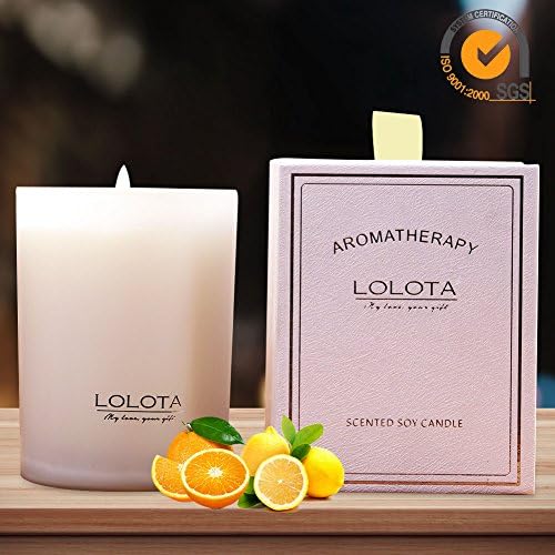 LALATA Clementine Mandarin Citrus Scented Candle Gift Fragrance Soy Candle for Men & Women 9.5 OZ-270g 55 Hours Burn Home Decor Scented Candles Non-Toxic Clean Burn Aromatherapy Jar Candles