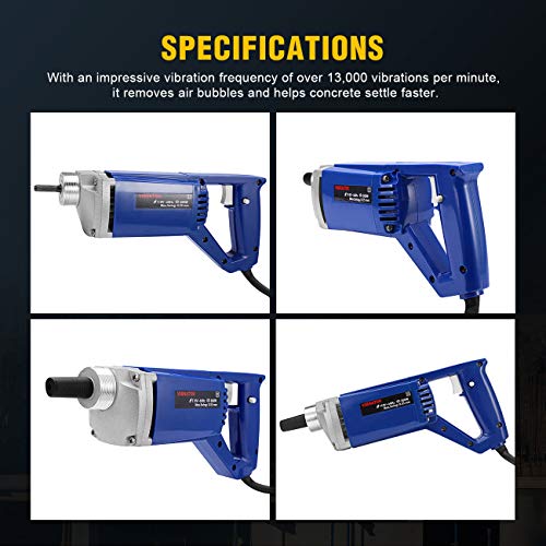 BEAMNOVA Electric Concrete Vibrator Hand Held 13000 VPM 4.9 Feet Shaft