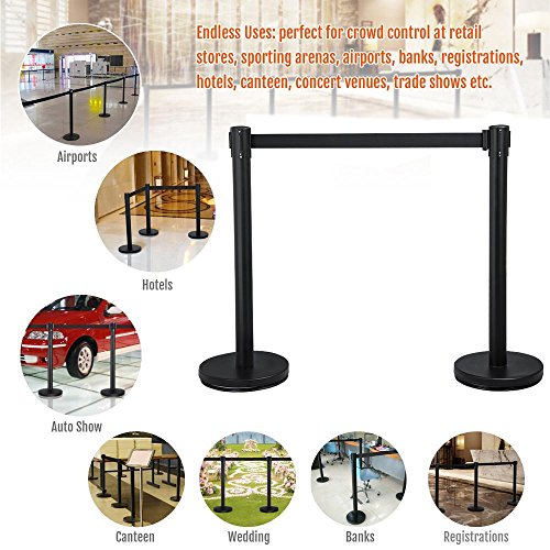 2 Yaheetech+Stanchion+Barriers+Security+Retractable