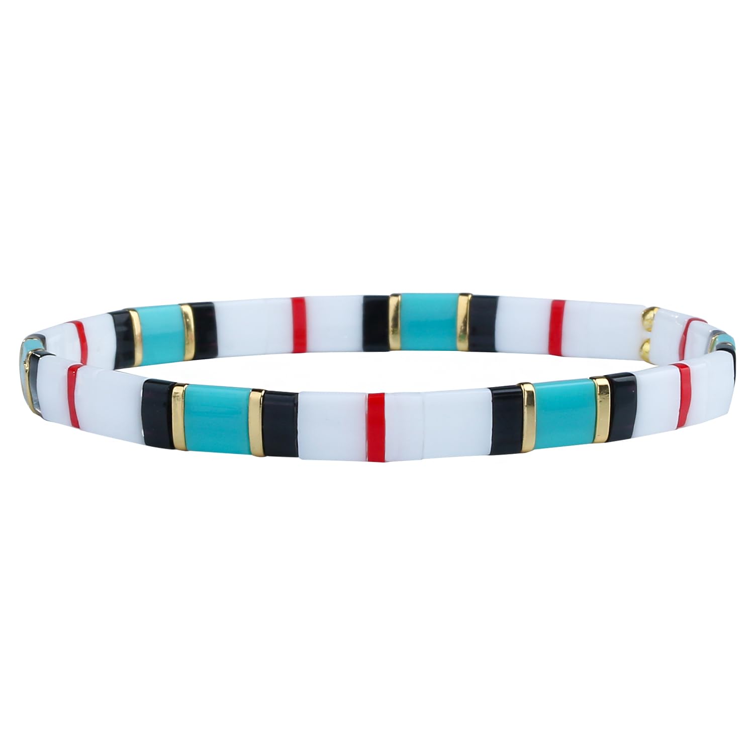 KELITCH Women Bracelets Colorful Strand Stretch Bracelets Mixed Friendship Unique Jewelry Gift - 8M