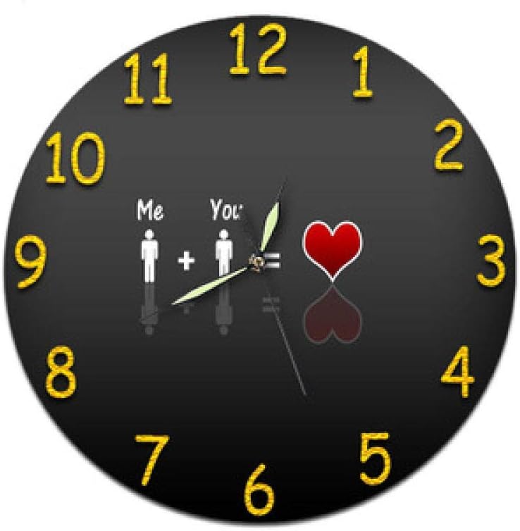 Menddy Love Round Number Acrylic Wall Clock Night Light Pointer Living Room Bedroom Wall Clock 28x28cm