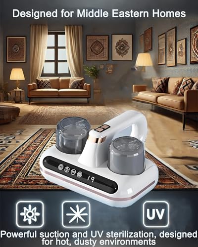 Mattress Vacuum Cleaner UV Dust Mite Cleaner Vacuum Multi-Surface Cleaner 8kPa & 10kPa Suction Dual Mode Bed Vacuum, HEPA Filter & 210ml Dust Bin 100W for Bed Pillow Sofa Carpets Couch