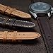 WOCCI 21mm Watch Band - Vintage Leather Watch Strap Dark Brown (Tone on Tone Stitching)