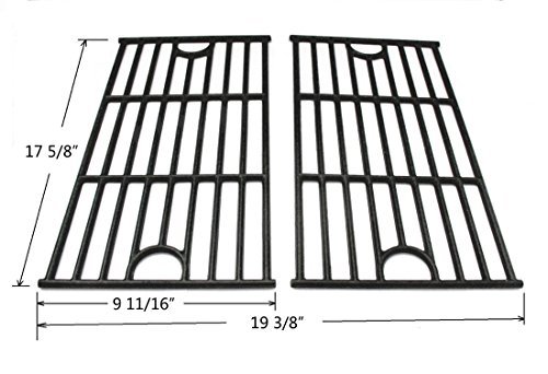 GI1312 Porcelain Coated Cast Iron Cooking Grid Replacement For Master Forge SH3118B Gas Grill And Others, Set Of 2