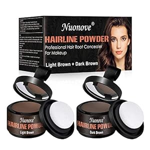 Hairline-Powder-Hair-Shadow-Hair-Root-Concealer-Instantly-Covers-and-Conceals-Receding-Hairlines-Professional-Hair-Root-Concealer-For-Makeup-for-Men-and-Women-Waterproof-Light-BrownDark-Brown Hairline Powder, Hair Shadow, Hair Root Concealer, Instantly Covers and Conceals Receding Hairlines, Professional Hair…