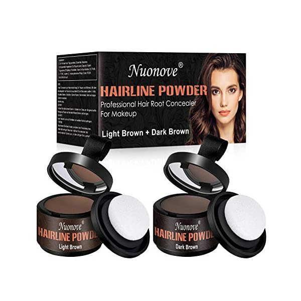 Hairline-Powder-Hair-Shadow-Hair-Root-Concealer-Instantly-Covers-and-Conceals-Receding-Hairlines-Professional-Hair-Root-Concealer-For-Makeup-for-Men-and-Women-Waterproof-Light-BrownDark-Brown Hairline Powder, Hair Shadow, Hair Root Concealer, Instantly Covers and Conceals Receding Hairlines, Professional Hair…