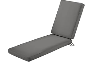 Classic Accessories Montlake FadeSafe Water-Resistant 80 x 26 x 3 Inch Patio Chaise Lounge Cushion, Light Charcoal