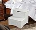 Kings Brand Large White Finish Wood Bedroom Step Stool With Storage