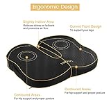 LANGRIA Car Seat Cushion Office Chair Coccyx Cushion Memory Foam Orthopedic Pillow for Back, Tailbone, Sciatica Pain Relief, Anti-Slip Bottom, Built-in Handle, Ventilated Hollow Gap, Black