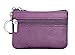 ETIAL Womens Genuine Leather Zip Mini Coin Purse w/Key Ring Purple
