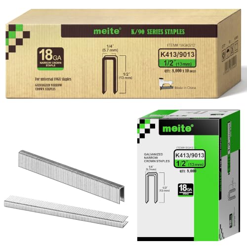 meite Tackerklammern 18 Gauge, Klammern 5,7 × 13 mm Verzinkt, 80.000 Stück